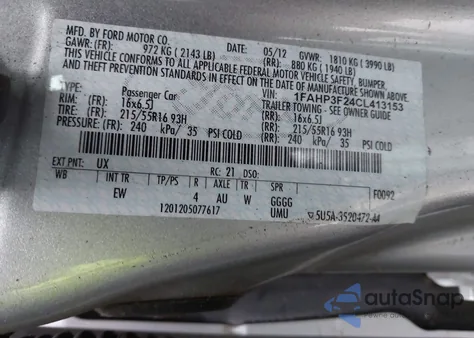 2012 Ford Focus Se from USA, damaged, VIN 1FAHP3F24CL413153